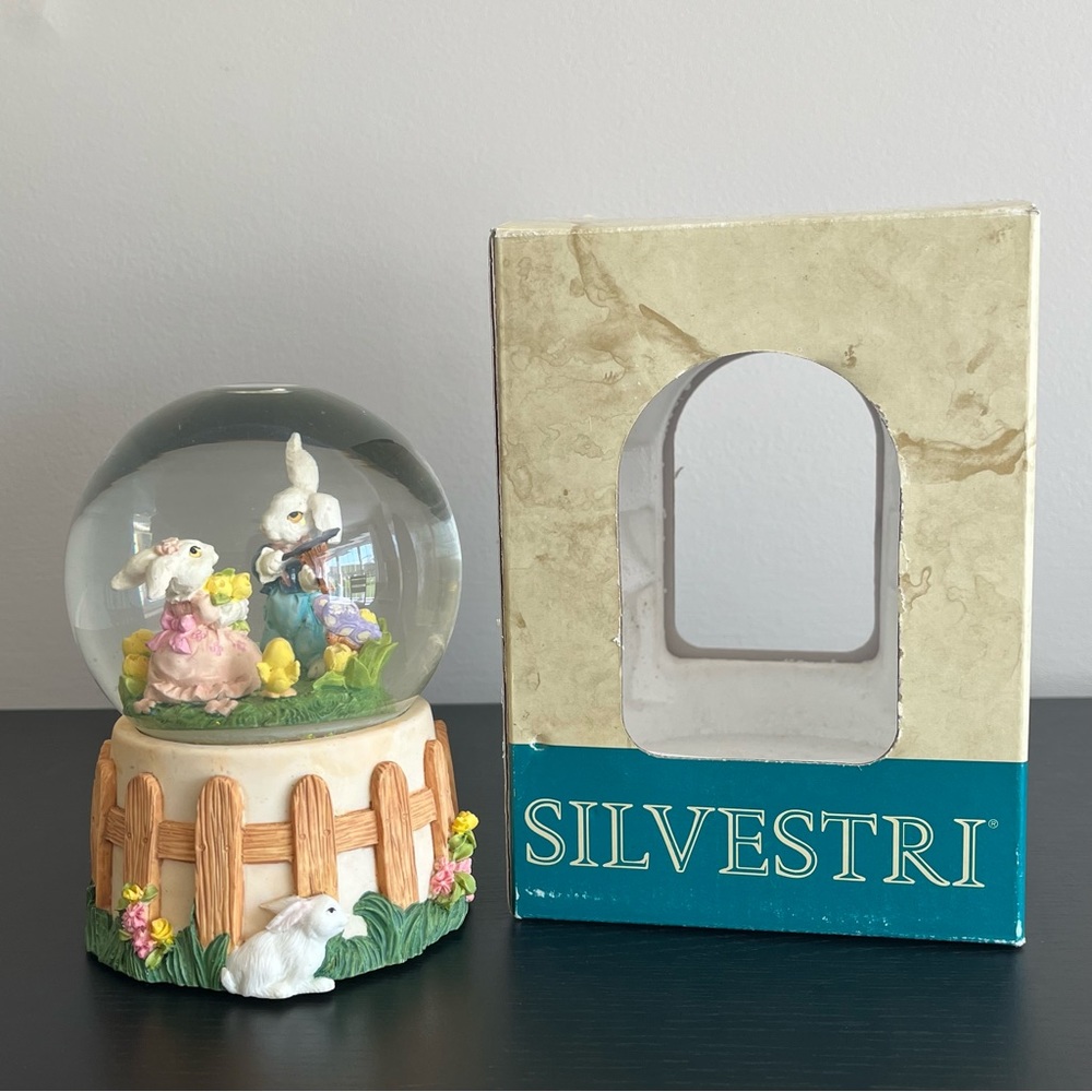Silvestri Bunny Cellist Water Globe Rare Vintage - Picture 3 of 10
